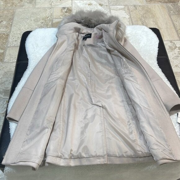 LONDON FOG Faux Fur-Trimmed Wool-Blend Jacket - Picture 7 of 8